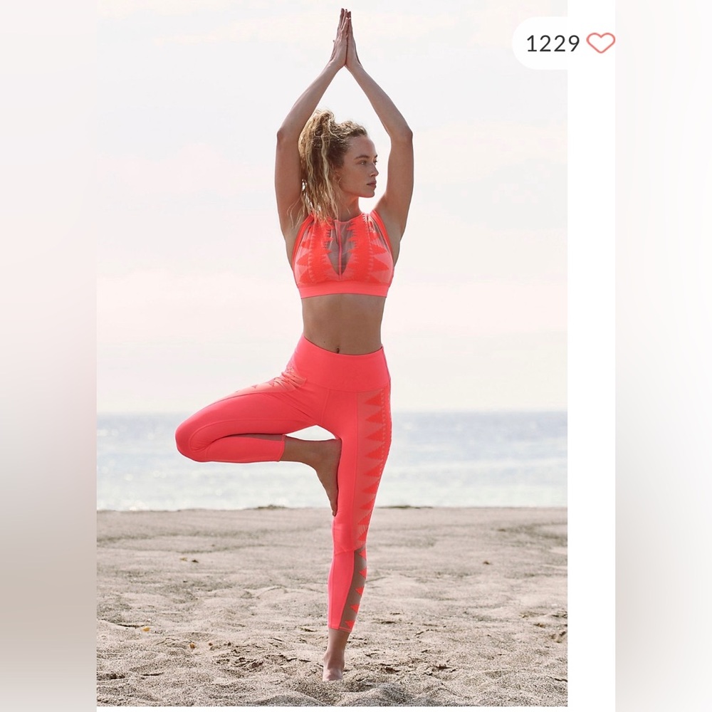 ❣️NWOT Free People High-Rise 7/8 Riptide Legging Latte/Neon Combo Size S❣️